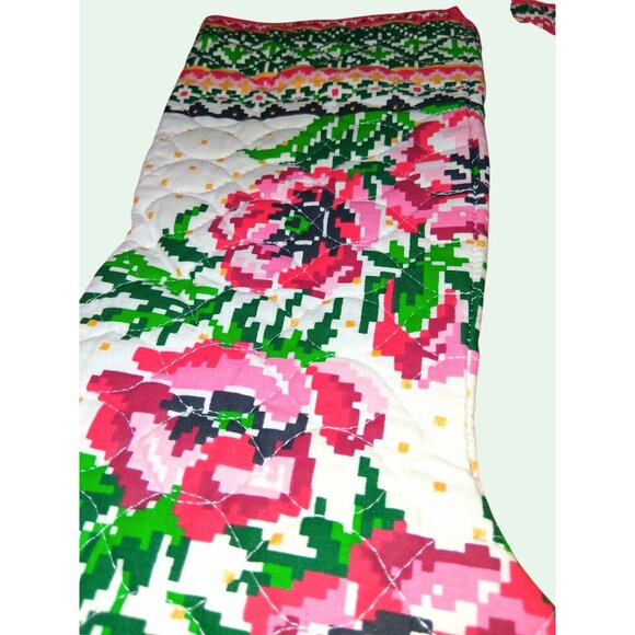 Set Of 3 Quilted Christmas Stockings Vintage-Inspired Designs Floral Victorian L - Picture 8 of 10